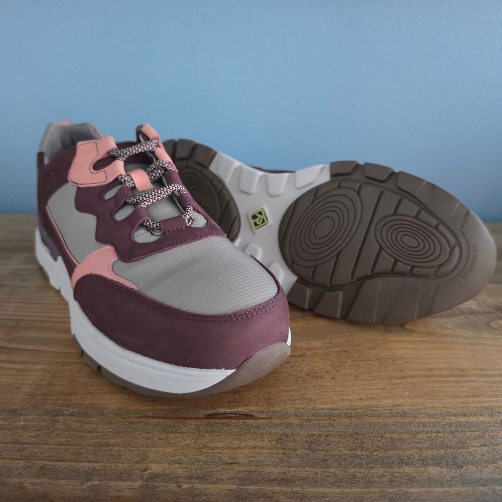 Rockport Works Womens Composite Toe Work‎ Sneakers Burgundy Pink Grey 10.5